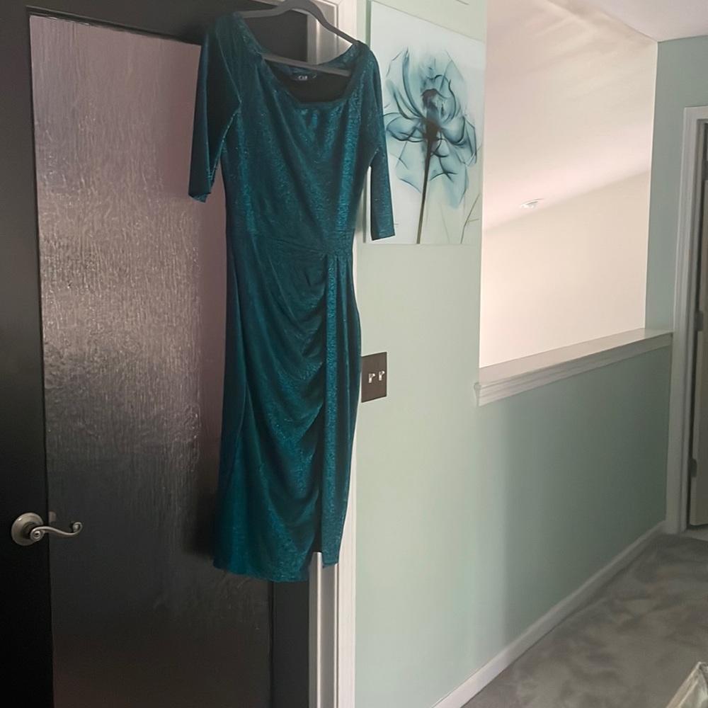 A beautiful dress with a split in the front for a dramatic look